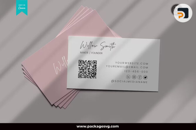 Modern Business Card Canva Template, Printable And Editable Business Card