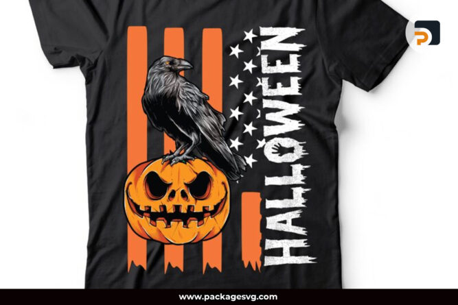 Pumpkin Crow-America Flag Design