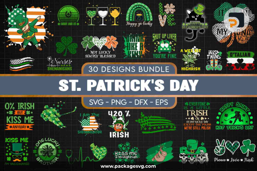 St. Patrick's Day Bundle, 30 Designs SVG