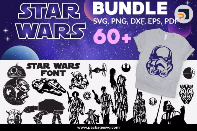 Star War Bundle SVG, 60+ Film Designs