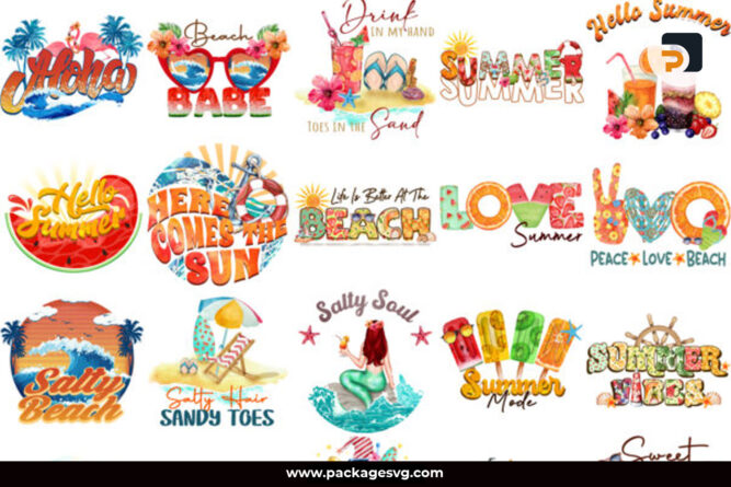 Summer Quote Bundle PNG, Beach T-Shirt Design