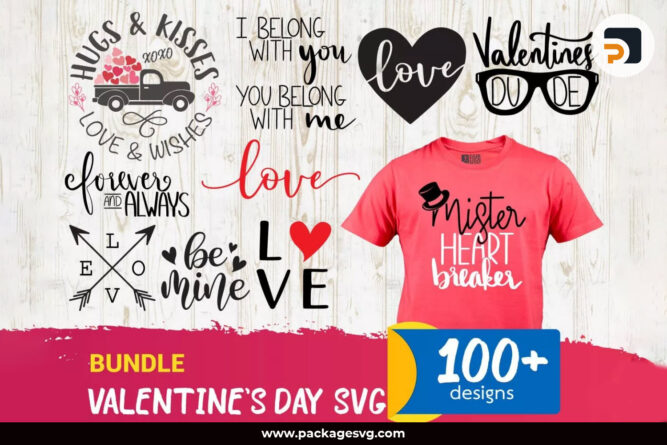 Valentine SVG Bundle, 100+ Designs