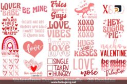 Valentine's Day SVG Bundle, 20 Designs SVG PNG