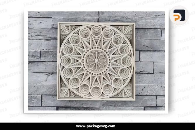 3D Mandala Layered, Mandala Cut File LHR5V79D