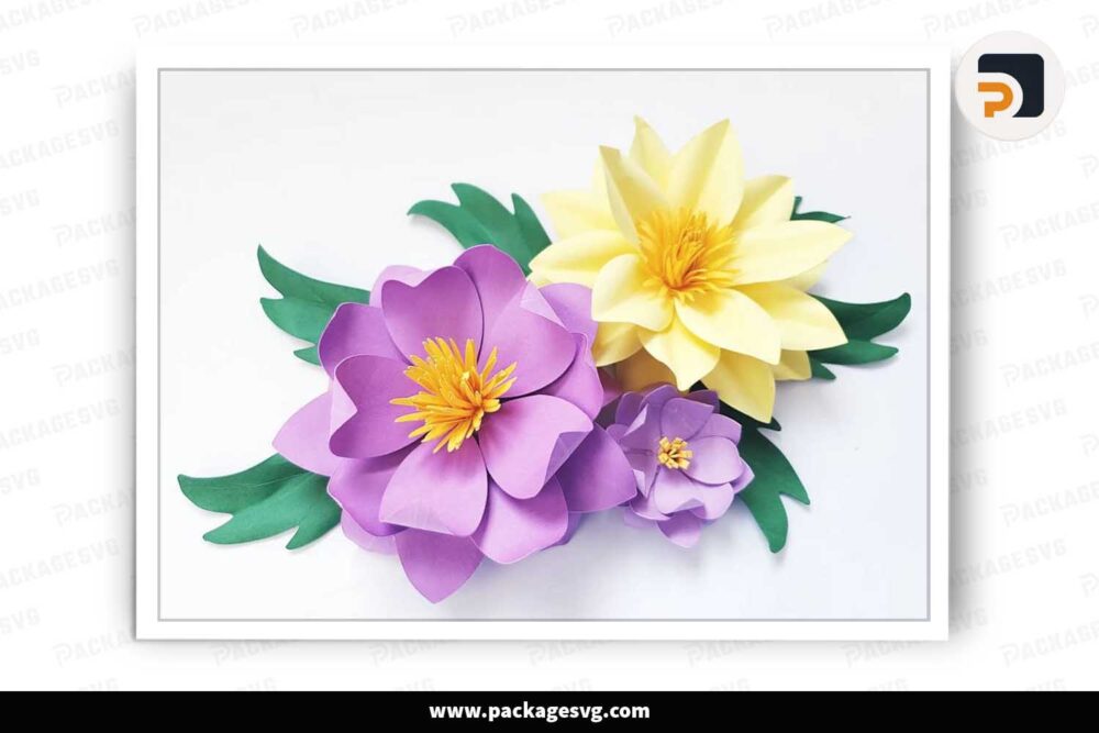 Artificial Water Lily Paper, SVG Template For Cricut LHHCL80K