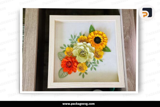 Beauty Flower Shadow Box, SVG Template For Cricut LI4DG2K9