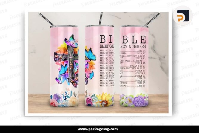 Bible Emergency Numbers Template, 20oz Skinny Tumbler Wrap LHY713TE