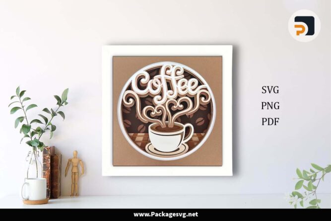 Coffee Shadow Box, SVG Template For Cricut LI2EV3EN