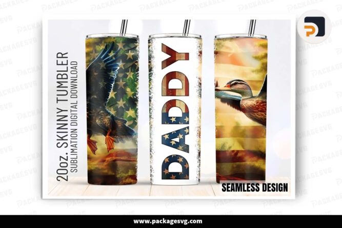 Duck Hunting Daddy Template, 20oz Skinny Tumbler Wrap LHY5GZ49