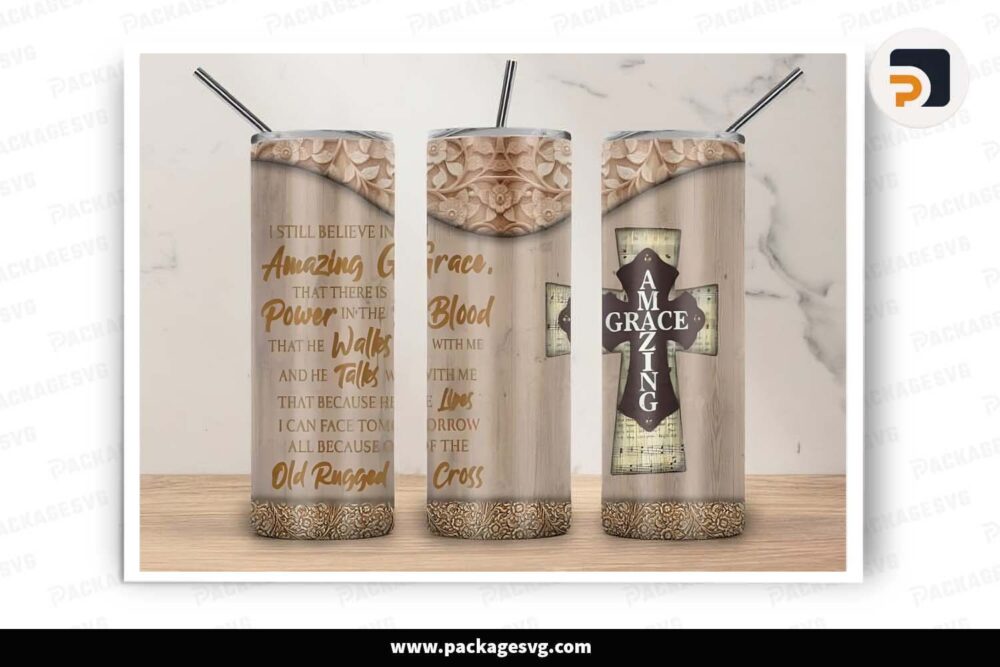 Jesus Amazing Grace Template, 20oz Skinny Tumbler Wrap LHYA9FTC