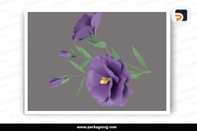 Lisianthus Flower Paper, SVG Template For Cricut LHH5FJGF