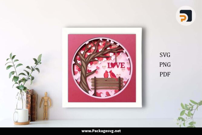 Love Tree Shadow Box, Cardinal Template For Cricut LI2GKAG2