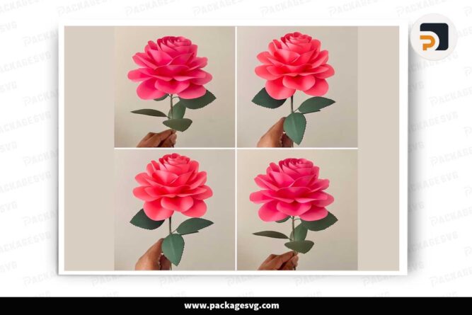 Multilayer Rose Paper cut, SVG Template For Cricut LI00X5BK