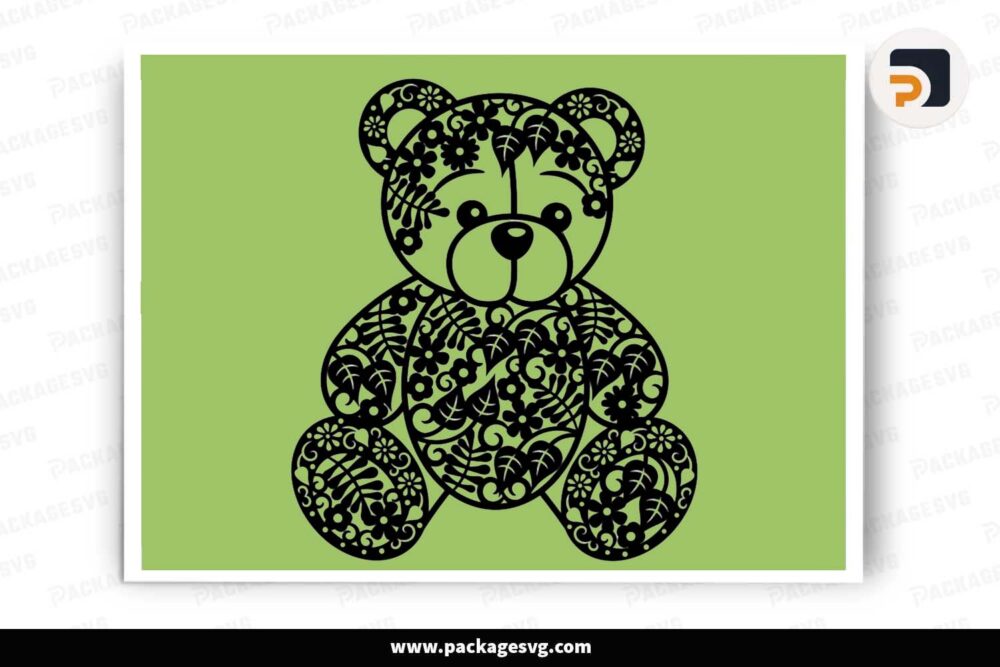 Teddy Bear Leaves, SVG Template For Cricut LI4AW348