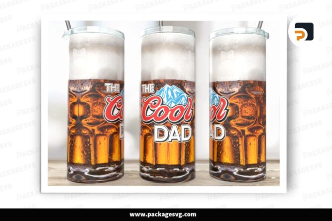 The Cool Dad Tumbler Sublimation Design, Beer 20oz Skinny Tumbler Wrap LNRKL1Y8