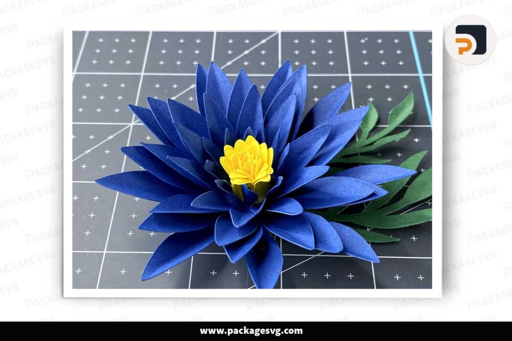 Water Lily Flower Paper, SVG Template For Cricut LHO6P0GX