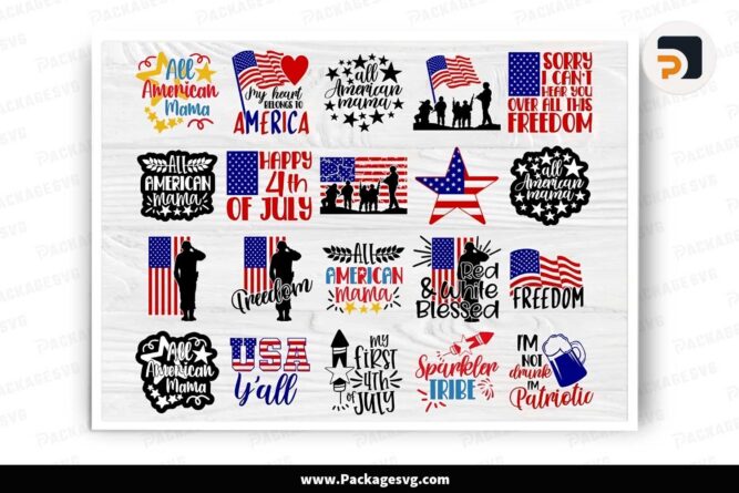 4th of July Bundle, 20 Freedom T-Shirt Designs LJ27SP0G