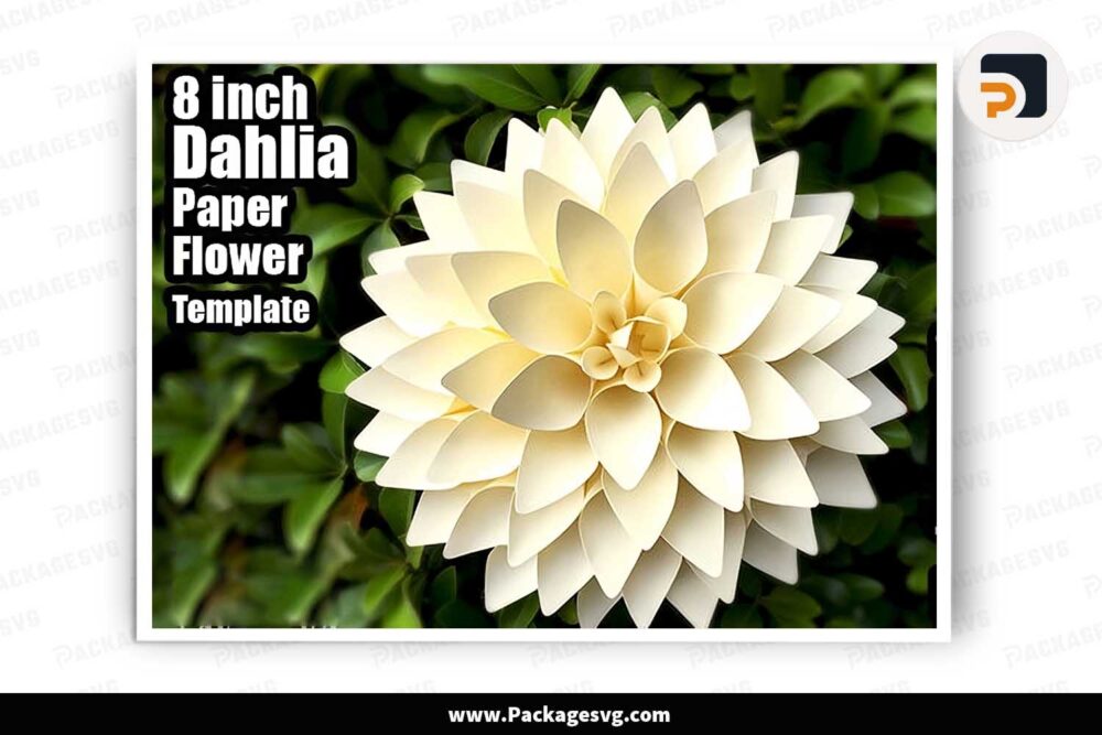 8-inch Dahlia Paper, Flower Template For Cricut LIWK9FXG