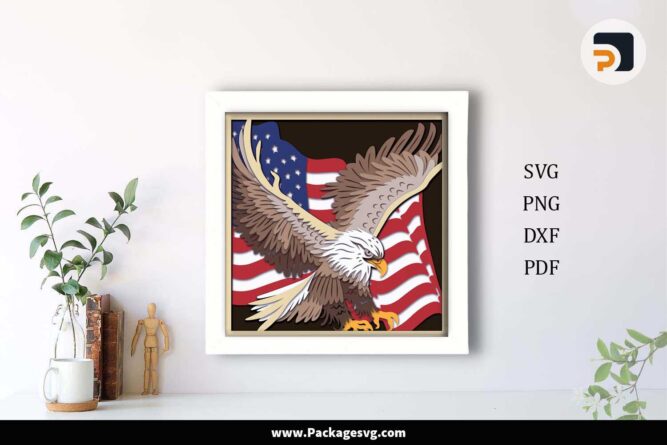 American Eagle Shadow Box, SVG Template For Cricut LJ2HLX5O