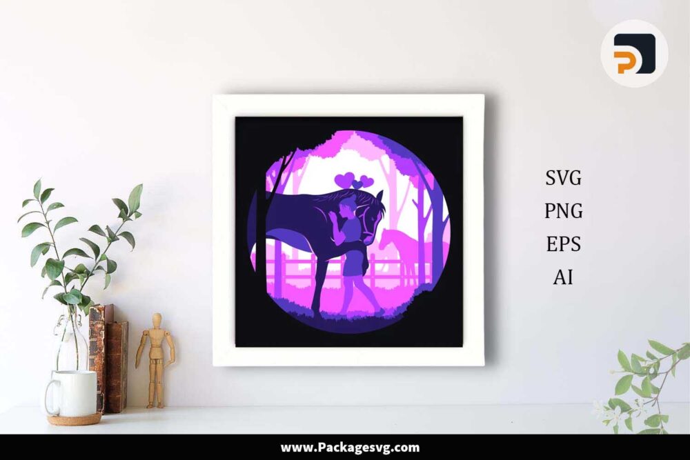 Horse Lover Light Box, Animal Paper Cut File LJDXDYQ6