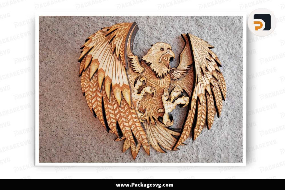 Multilayer Mandala Eagle Template, SVG File Laser Cut LJHWR4ZE