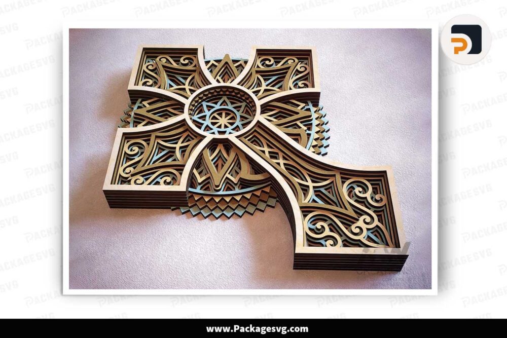 3d Layered Multilayer Cross SVG Laser cut LKMAA93N