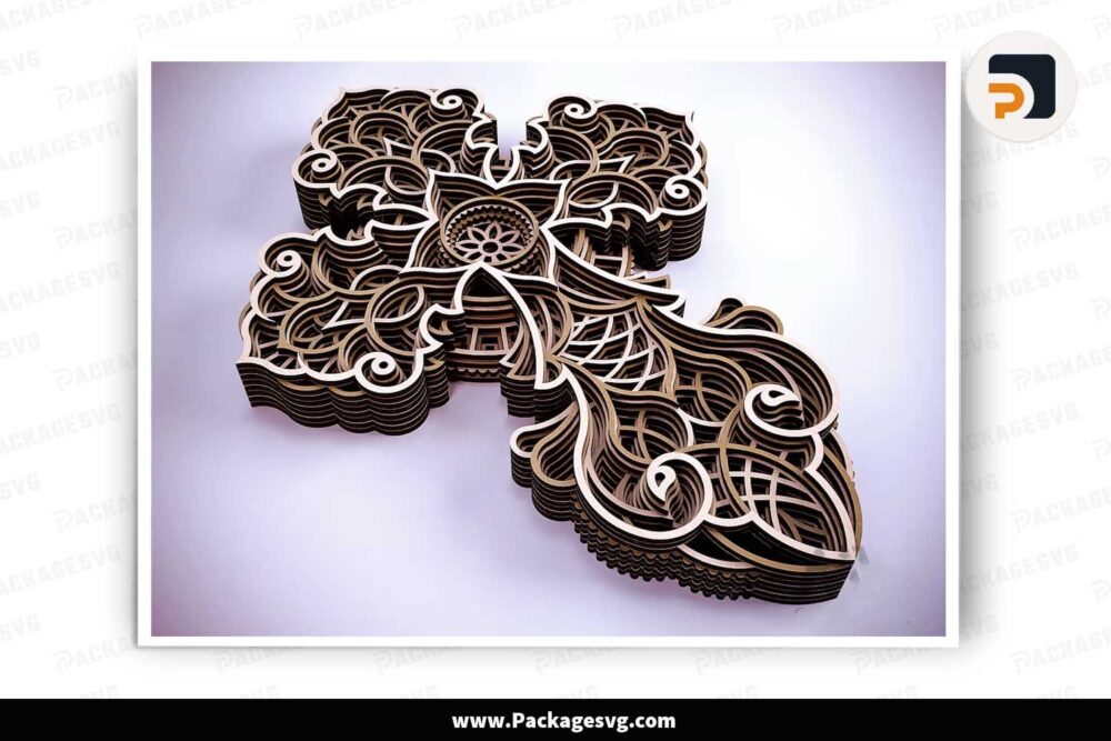 3d Layered Multilayer Cross SVG Laser cut LKMAOFAR