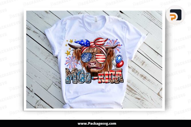 American Cow Sublimation PNG, 4th Of July Shirt Design LJMBLI1H