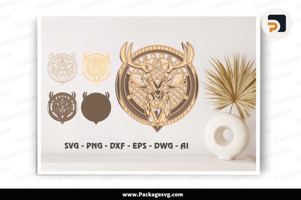 Deer Multilayer SVG Files For Laser Cut LKHR6GJ4