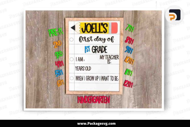 First Day of School Sign SVG, Back to School Design LKANDM5P