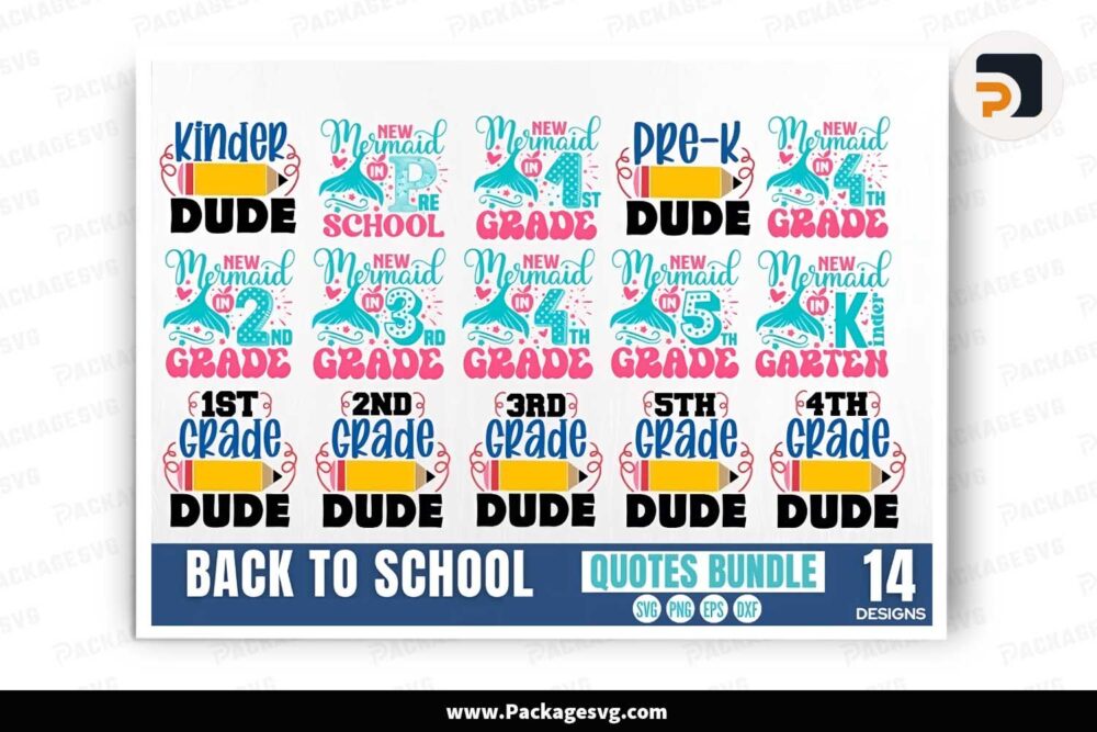 Hello School SVG Bundle, 14 Back to School Designs LKC7YLUX