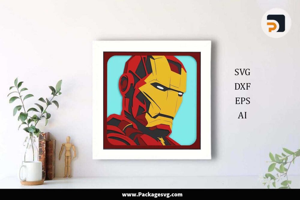 Iron Man Shadow Box, SVG Files For Cricut LKKHUZGW