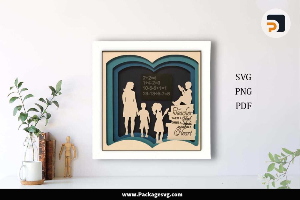 Math Teacher Gift Shadow Box, SVG Paper Cut File LK3HWEGY