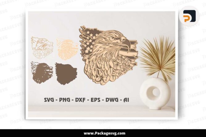 Patriotic Eagle Multilayer SVG Files For Laser Cut LKHRN8VT