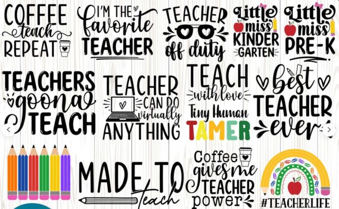 Best Teacher SVG Bundle, 50 School Shirt Designs LK6P2EYP