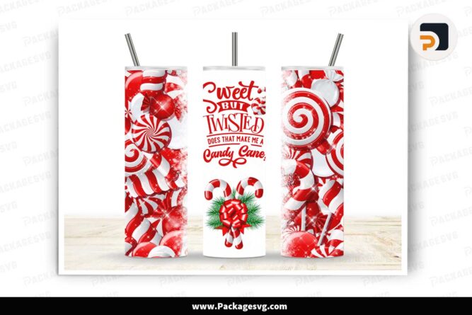 Sweet But Twisted Sublimation PNG, Christmas 20oz Tumbler Wrap LLUA8PVQ