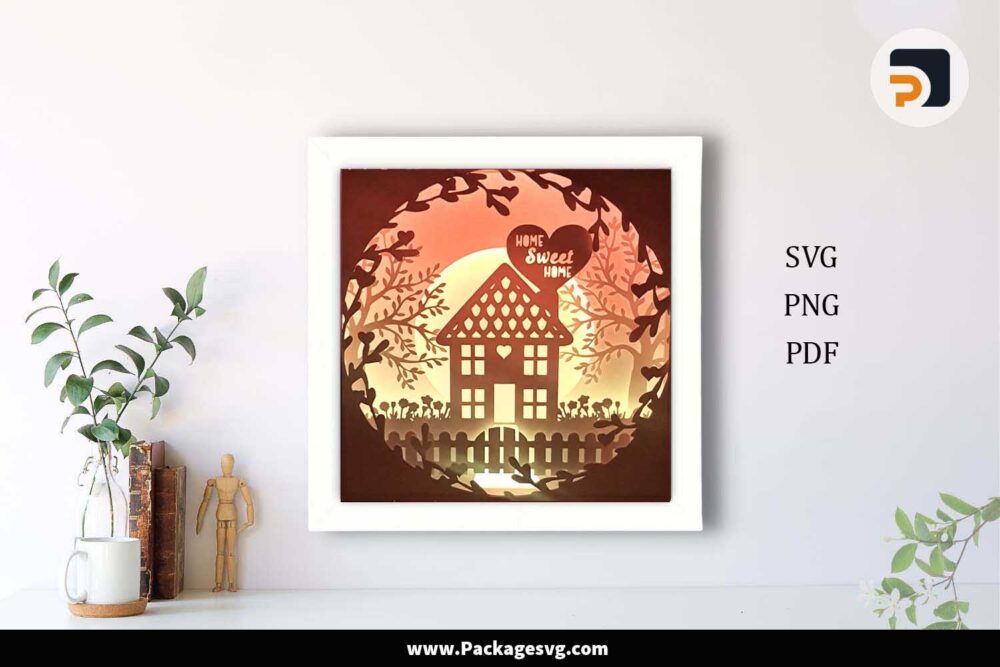 Sweet Home Light Box, SVG Paper Cut File LJO5B7D2