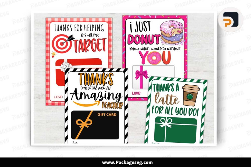 Teacher Appreciation Gift Card Holder, Printable End of Year Teacher Gift LK2B16GC