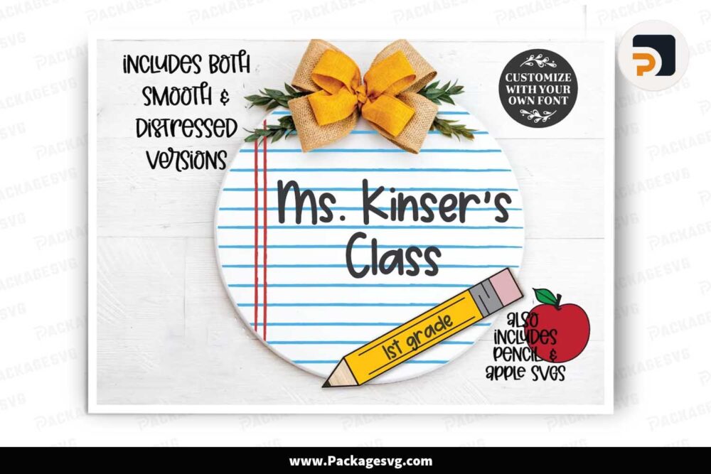 Teacher Door Hanger SVG, Classroom Door Sign Design LKALJQ0K