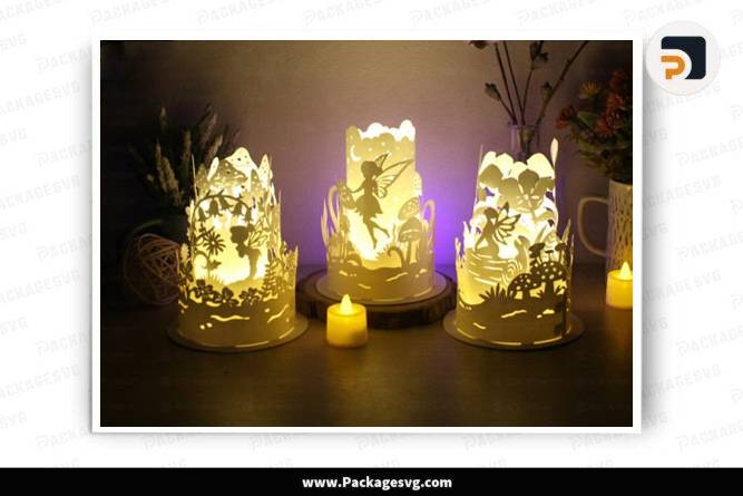 Fairy Lantern Bundle, 3 SVG Paper Cut Files