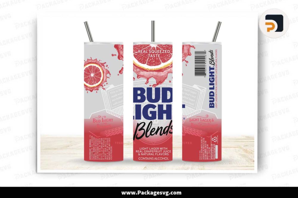 Bud Light Blends Tumbler Wrap, 20oz Skinny Tumbler Template LL1R7X3Z