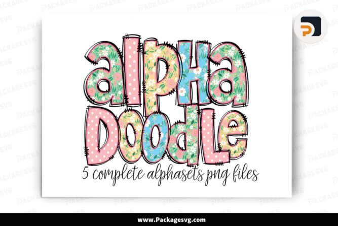 Spring Floral Alphabet Letters Bundle, Clip Art PNG Files LLUNOGJE