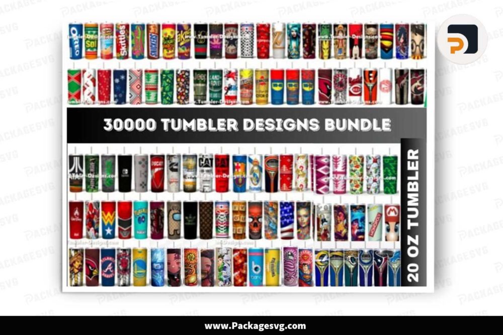 Sublimation Tumbler Mega Bundle, +30000 Designs 20oz Tumbler Wrap LLEJ9M7S