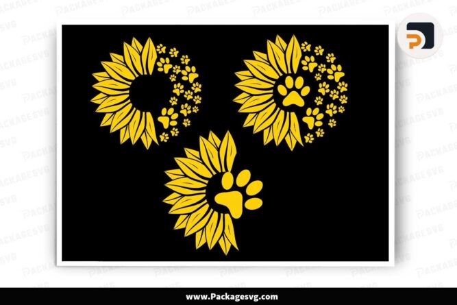 Sunflowers Paw SVG, Custom Name Shirt Design LLRHX1O6