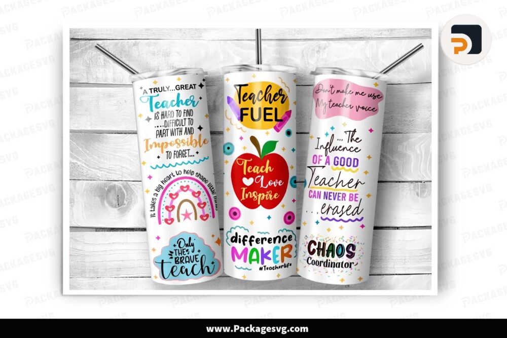 Teacher Inspire Tumbler Wrap, 20oz Skinny Tumbler Template LL23HEN5