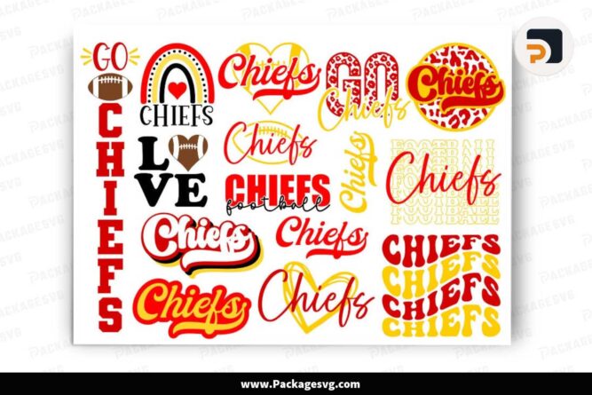 Chiefs SVG Bundle, 16 NFL Shirt Designs LMODWGKO