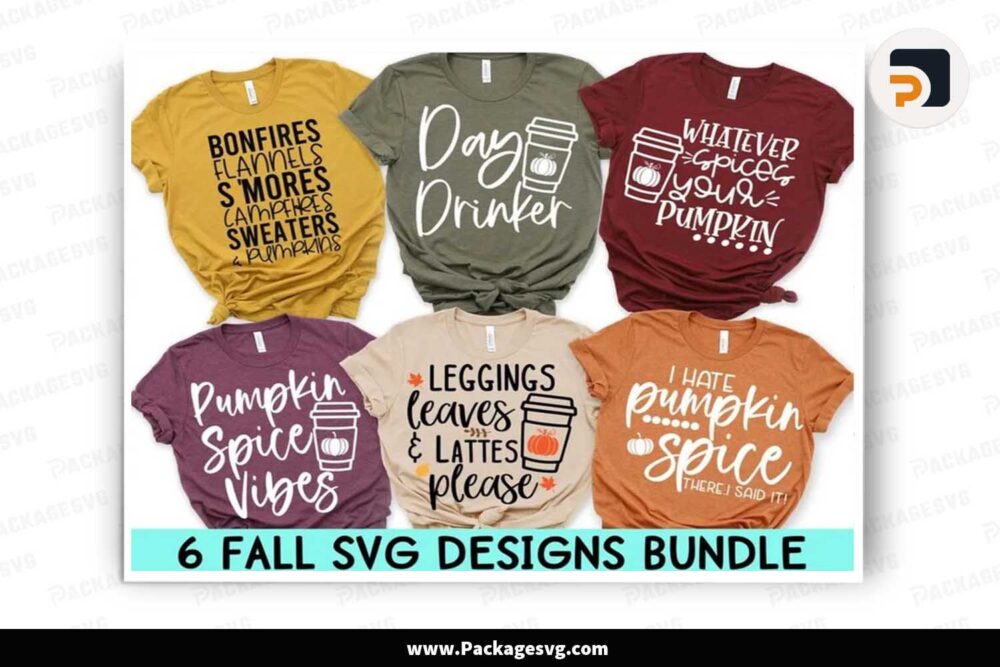 Fall Svg Bundle, 6 Fall Quote Designs LN42F27P