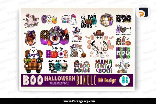 Halloween BOO Sublimation Bundle, 20 Shirt Designs LM478EPV