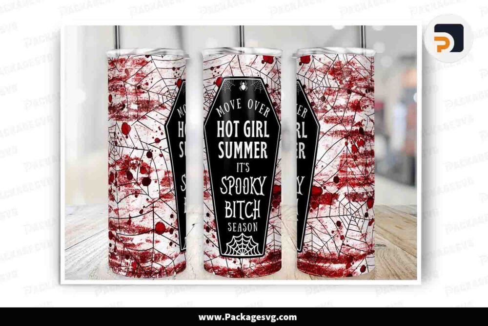 Halloween Horror Hot Girl Summer PNG, 20 oz Skinny Tumbler Wrap LN3WADZ1