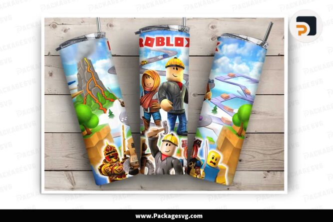 Minecraft Roblox Sublimation PNG, 20oz Skinny Tumbler Wrap LM5SHSNC